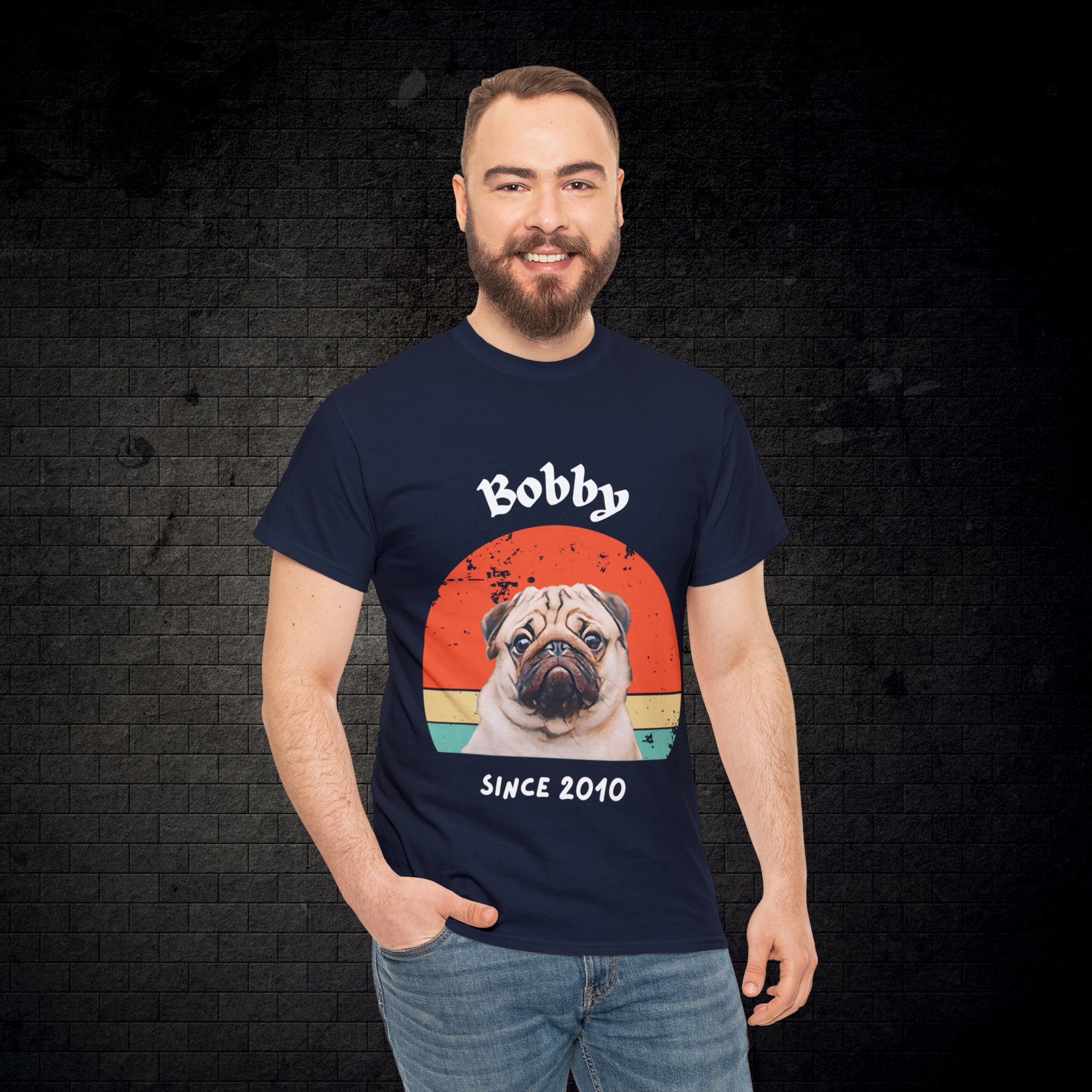 Customise Your Pet Photo Unisex T-shirt Retro Vintage Style, Dog Lover Shirt, Cat Image Custom T Shirt, Personalised Tee Shirts Birthday Gift