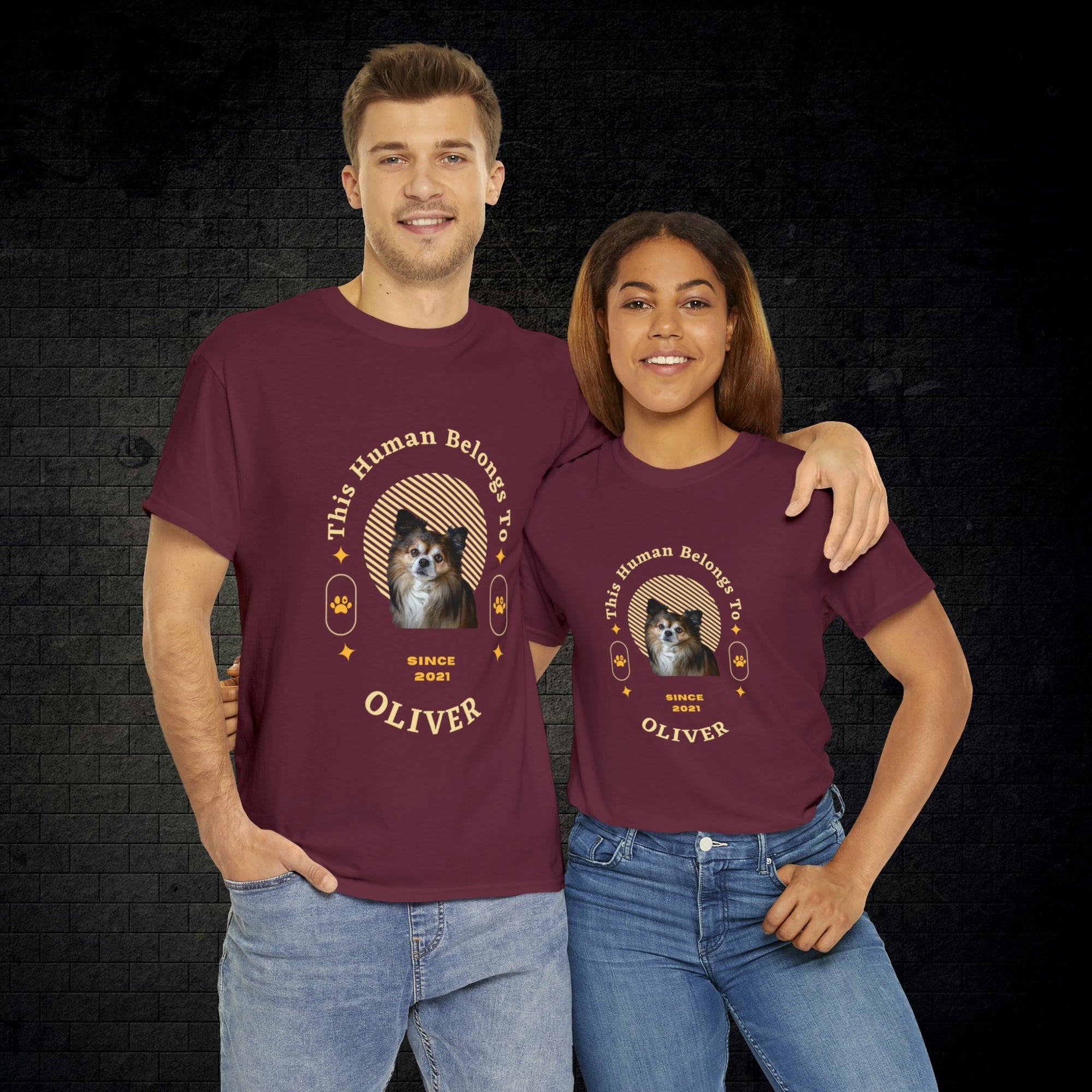 Customise Your Pet Photo Unisex T-shirt - This Human Belongs To
