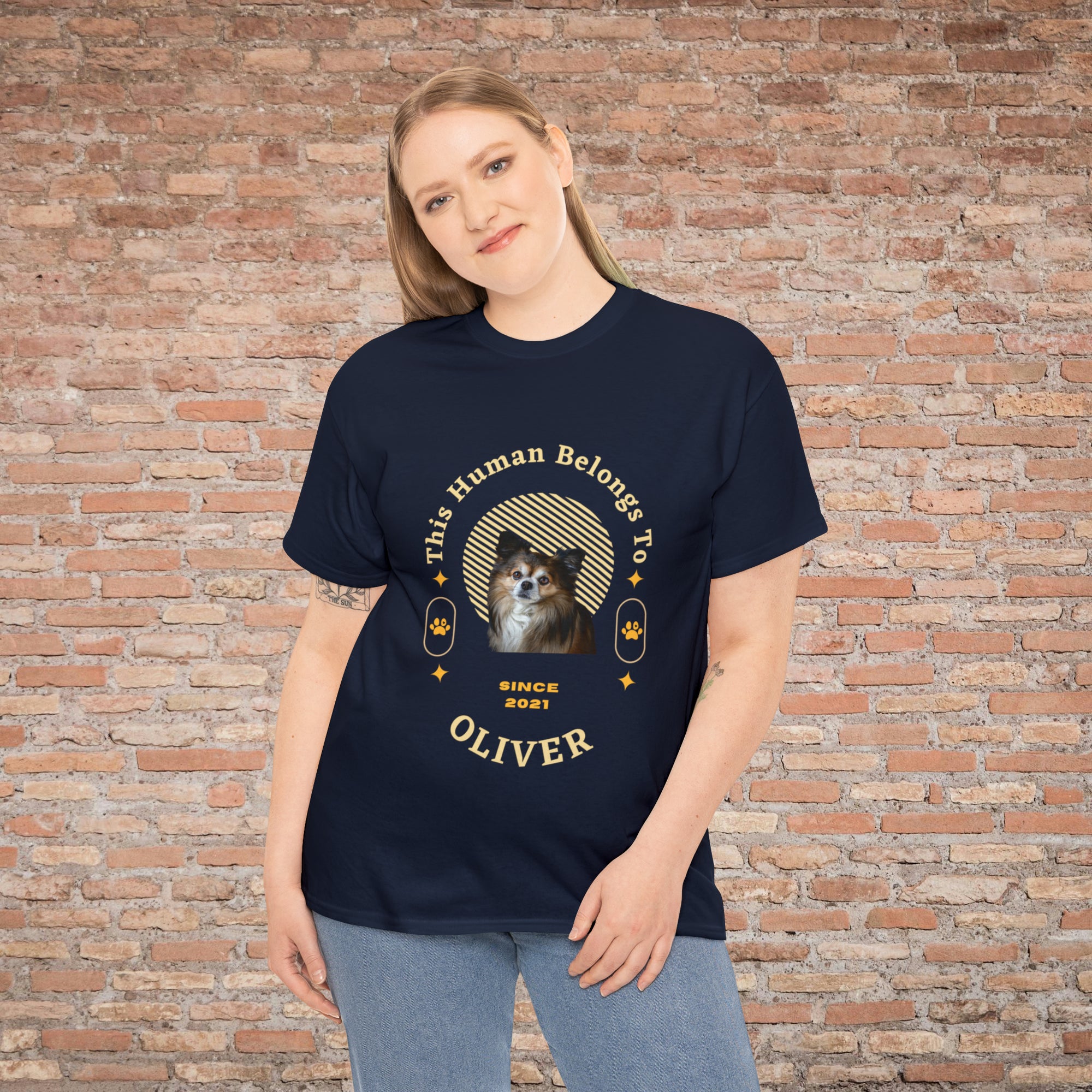 Customise Your Pet Photo Unisex T-shirt - This Human Belongs To