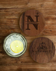 Custom Engraved Acacia Wooden Coaster, Personalised Drink Mat, Restaurant, Wedding/ Birthday/ Christmas Present, Corporate Housewarming Gift