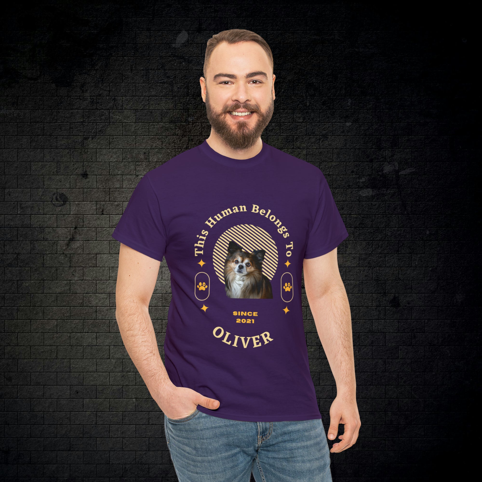Customise Your Pet Photo Unisex T-shirt - This Human Belongs To