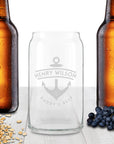 Personalised 470ml Beer Can Glass, Custom Engraved Beverage Tumbler, Smoothie, Coffee Cup, Housewarming, Father's Day Gift, Wedding Favour