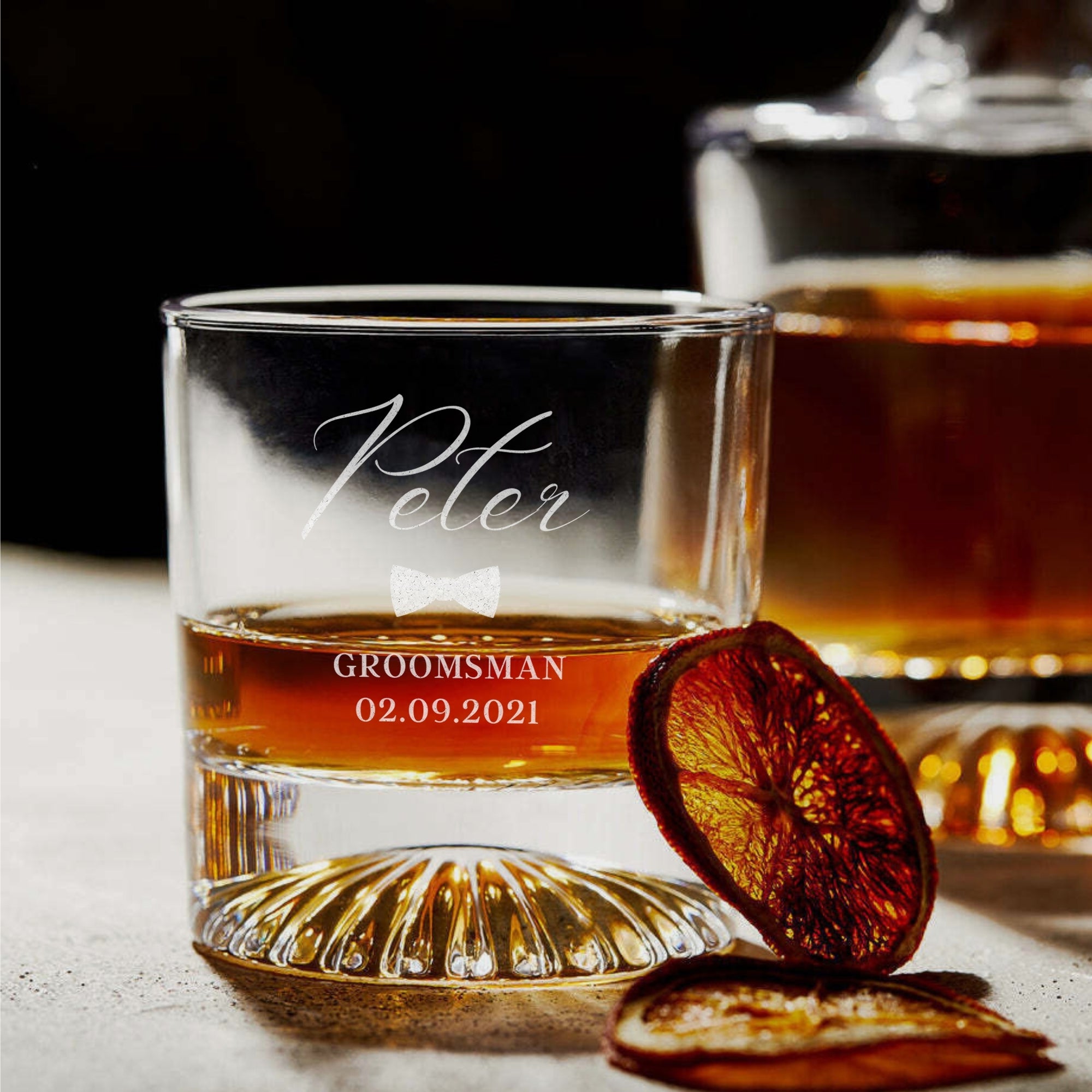 Personalised 315ml Whiskey Pattern Bottom Round Glass, Custom Engraved Scotch Tumbler, Corporate Housewarming Wedding, Groomsman, Dad's Gift