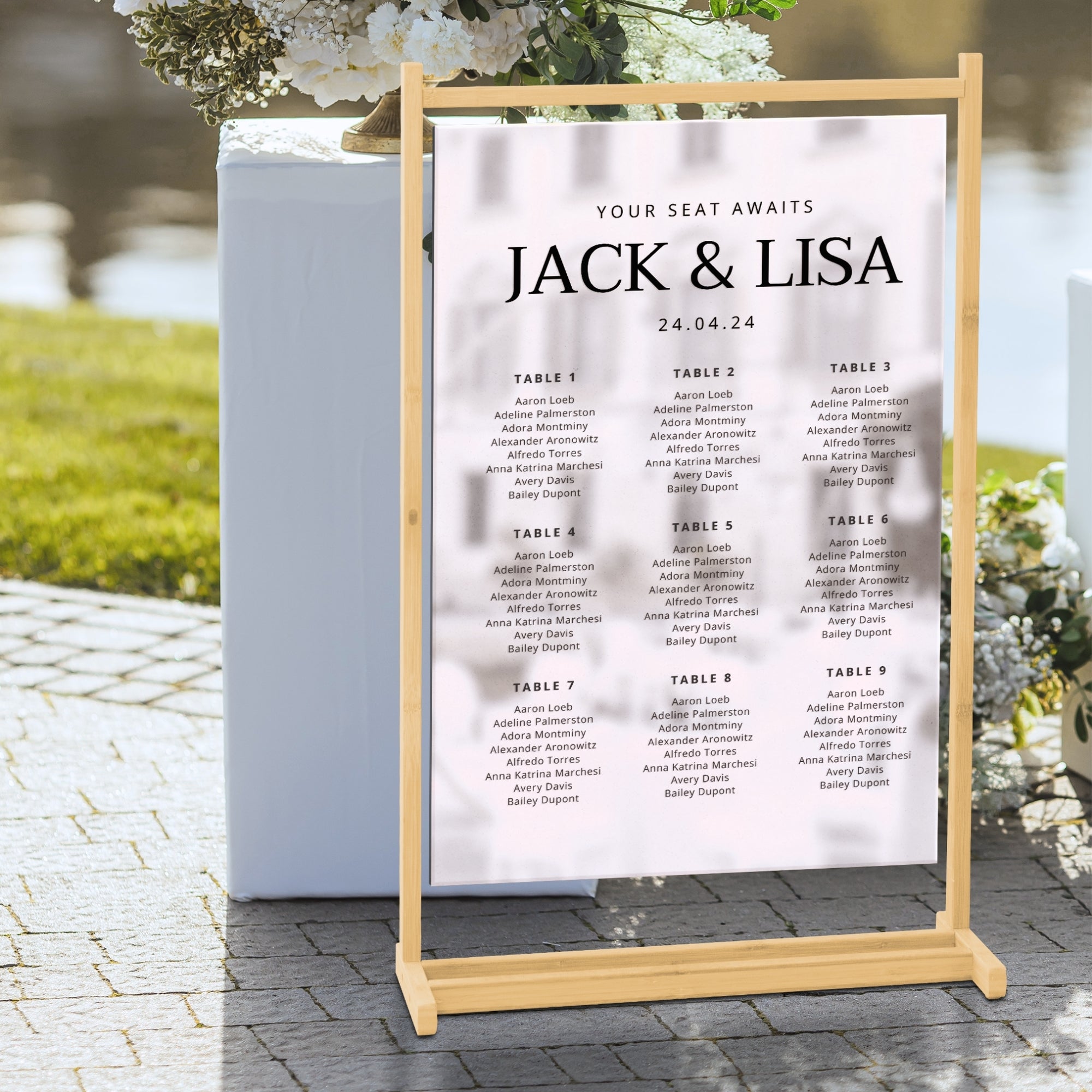 Personalised Wedding Seating Chart Sign, Custom Print Guest Plan, Engagement Anniversary Birthday Find Table Your Seat Awaits Mirror Signage