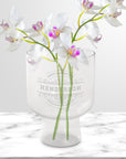 Engraved Medium Compote Clear Glass Vase - 15D x 20cmH