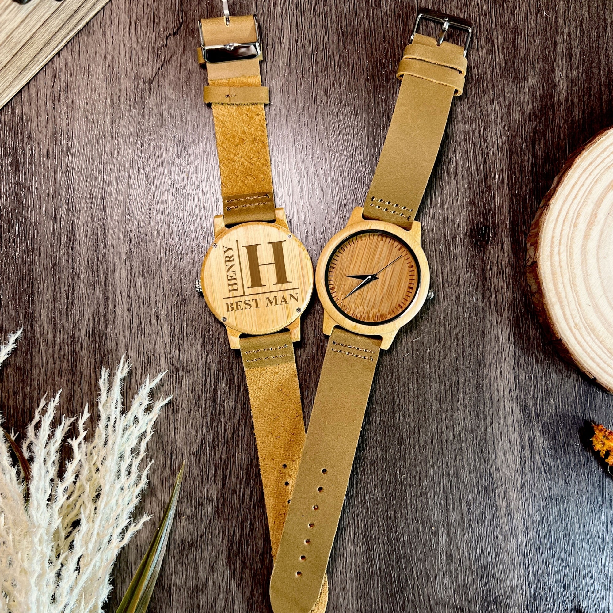 Personalised Sunglasses, Watch, Set, Tan Leather Key Ring in Custom Engraved Wooden Box, Best Man, Father, Groomsman Proposal Wedding Gift