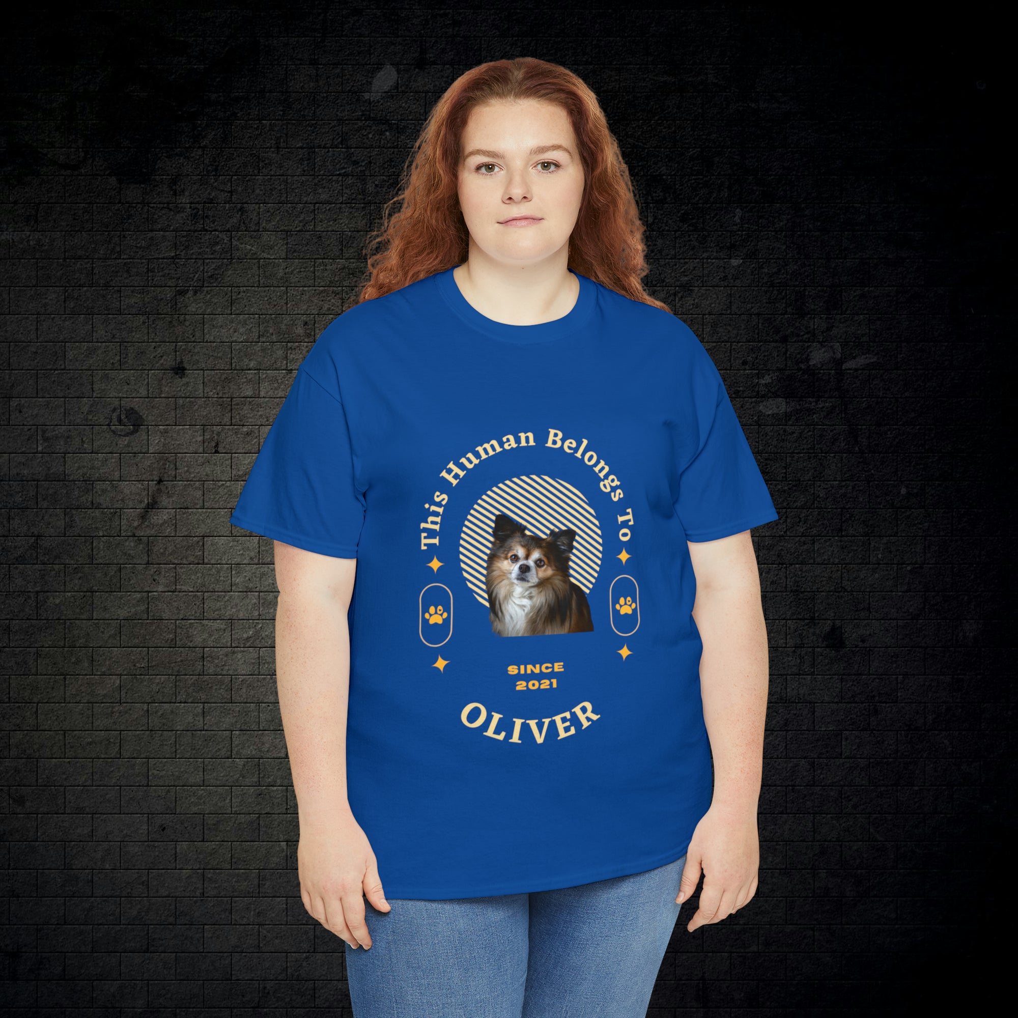 Customise Your Pet Photo Unisex T-shirt - This Human Belongs To