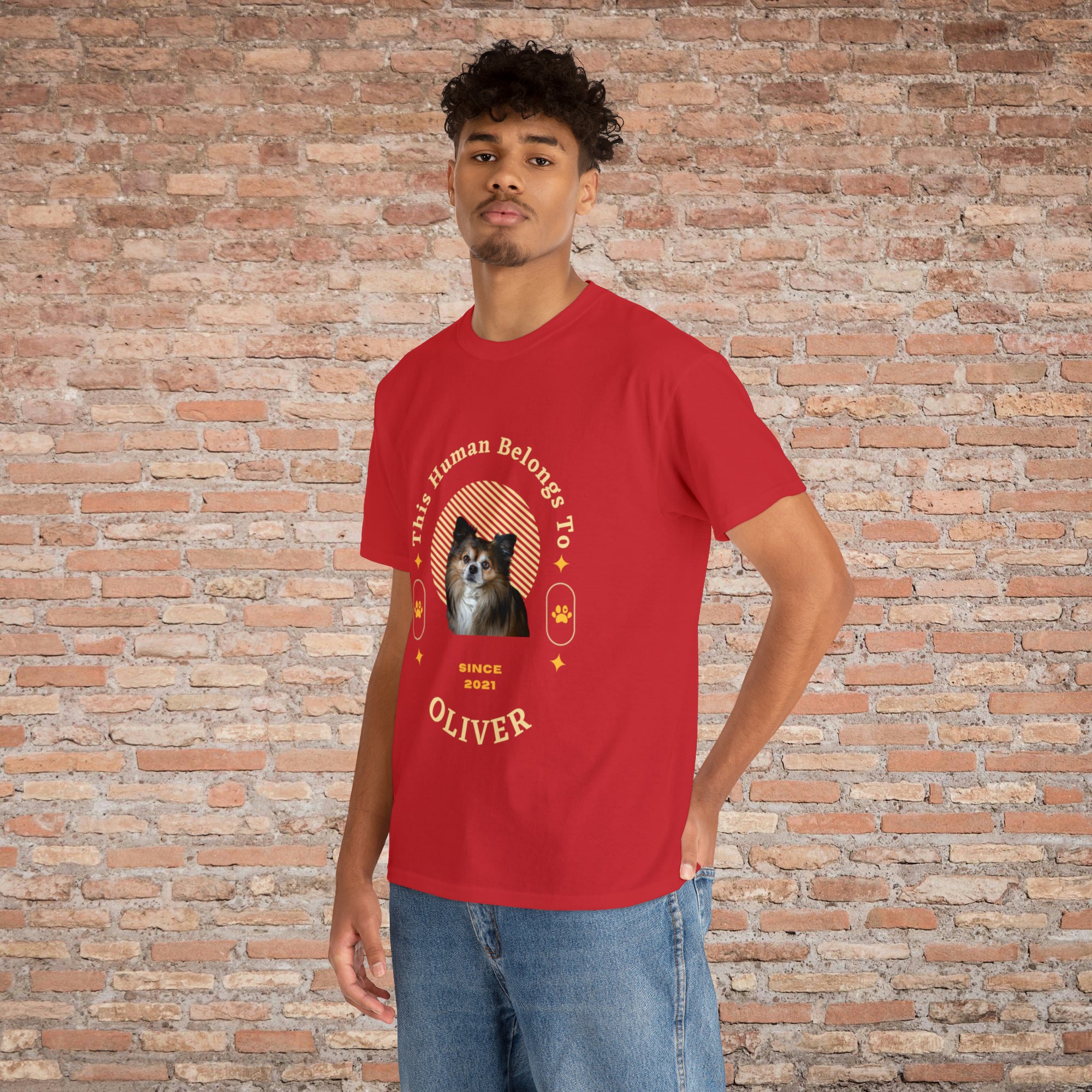 Customise Your Pet Photo Unisex T-shirt - This Human Belongs To