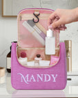 Personalised Embroidered Unisex Hanging Toiletry Bag