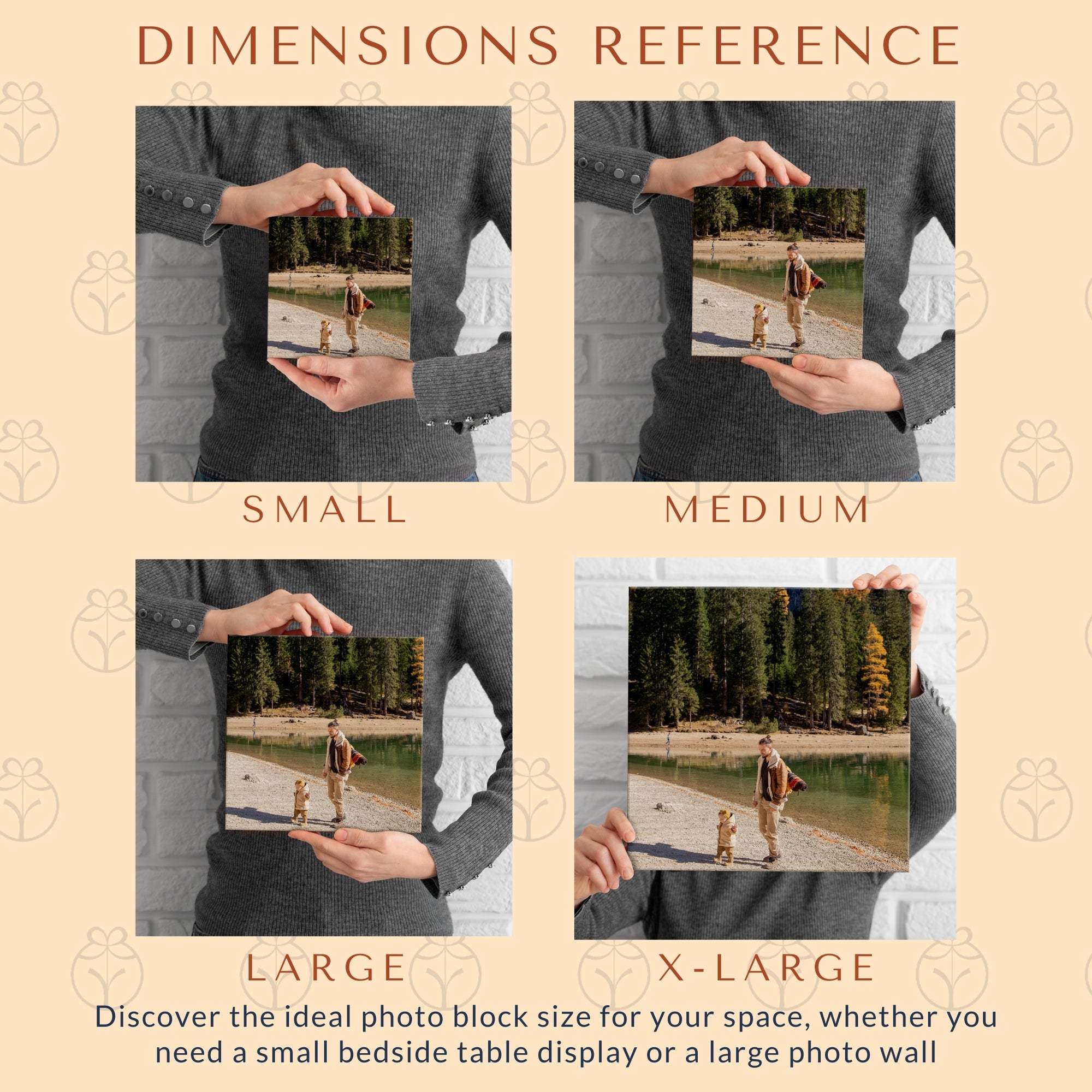 Personalised Wooden Photo Block Square, Custom UV Print Freestanding Table Display Memory Blocks, Image Gallery Wall Decor Housewarming Gift