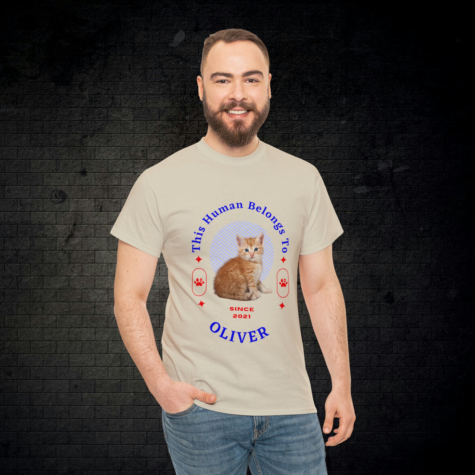 Customise Your Pet Photo Unisex T-shirt - This Human Belongs To