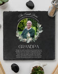 Personalised Photo Memorial Square Slate Sign Custom Print In Loving Memory Garden Stone Funeral Cemetery Plaque Display Loss Love Pray Gift