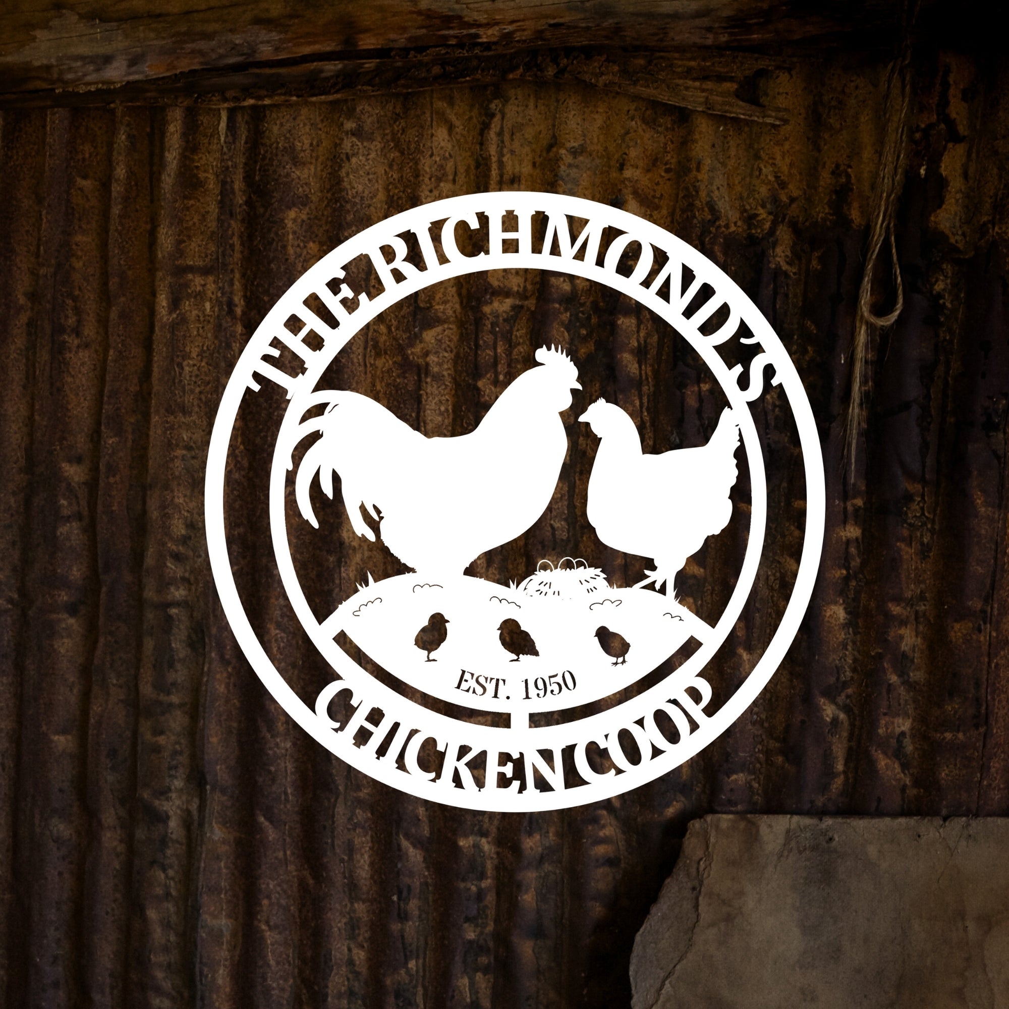 Custom Made Acrylic Chicken Farm Hoop Sign, Personalised Name Fresh Eggs Hen House Signage, Backyard/ Patio Deck Wall Art, Housewarming Gift