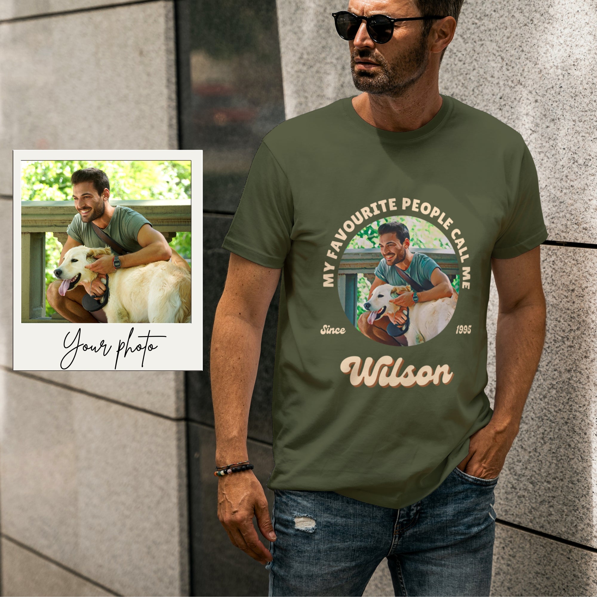 Customise Your Own Photo My Favourite People Call Me Unisex T-shirt, Personalised Insert Pet Image Tee Shirts, Friend Group, Couple, Anniversary Gifts