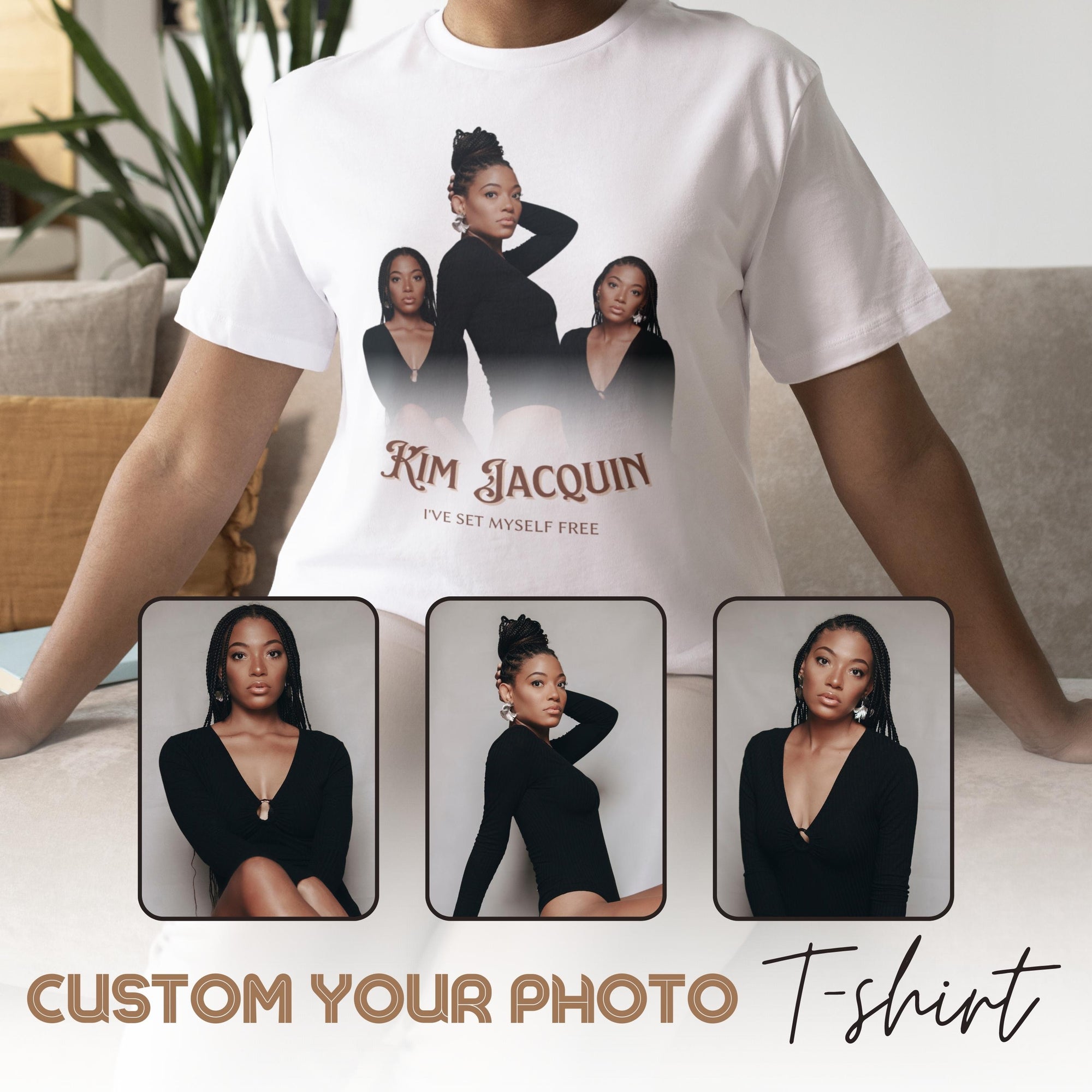 Customise Your Own Photo Unisex Heavy Cotton T-shirt, Bootleg Style Tshirt, Personalised Insert Image Tee Shirts, Birthday, Couple, Anniversary Gifts