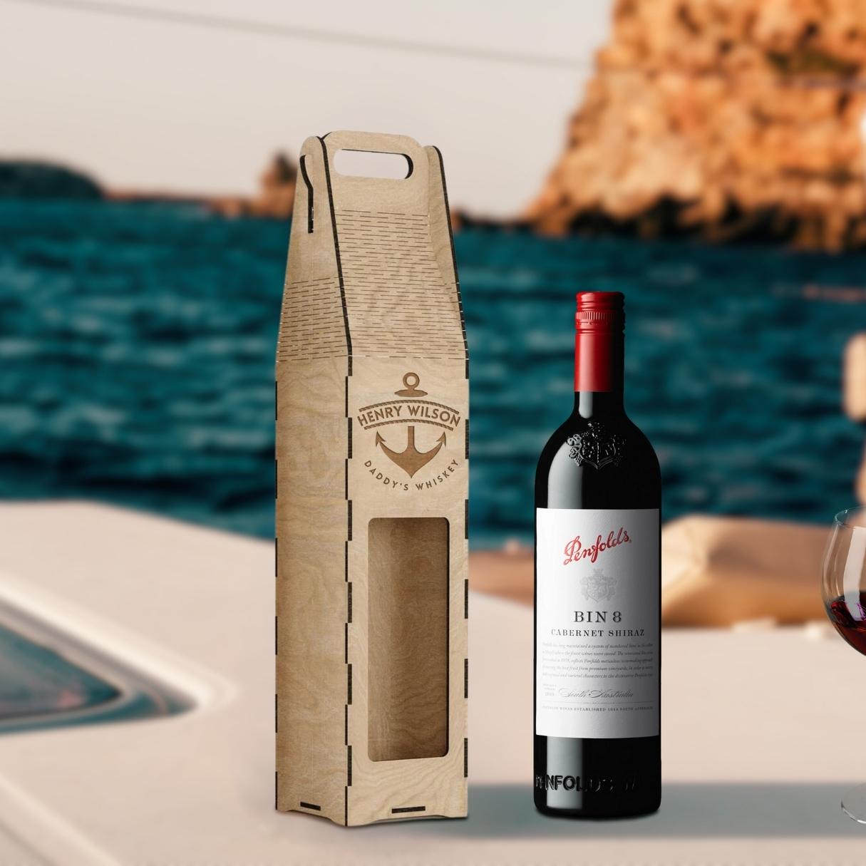 Custom Made Laser Cut & Engraved Wooden Wine Box, Personalised Plywood/ MDF Name/ Logo Wedding, Birthday, Corporate Carry Wine Bottle Display Gift Boxes