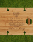 Personalised Portable Foldable Bamboo Travel 4 People Picnic Table & Wine Glasses, Custom Corporate, Wedding, Anniversary, Housewarming Gift