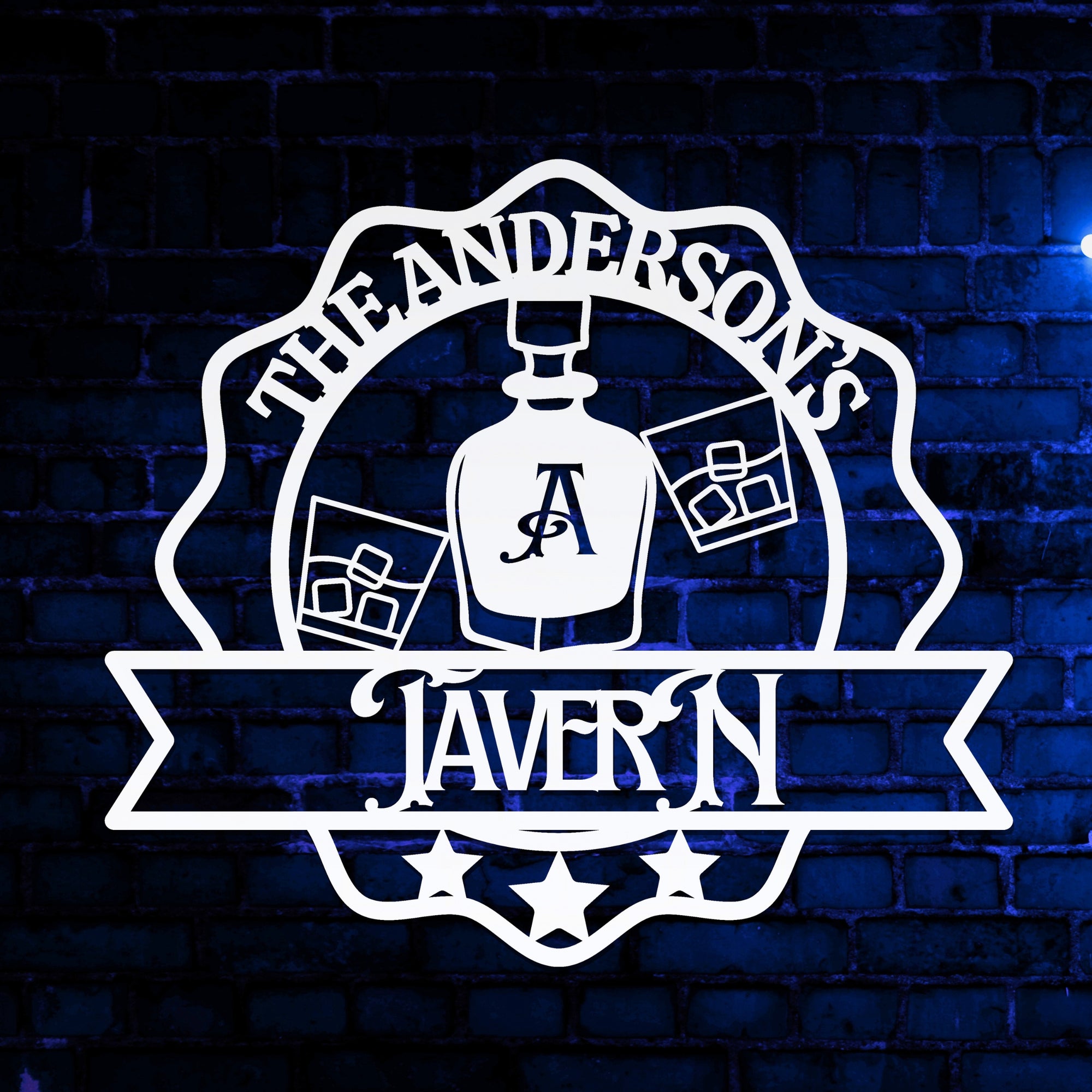 Custom Name Bar Hoop Sign, Personalised Wooden Cocktail/ Whiskey/ Tavern Chill Lounge Badge Signage, Wall Art Decor, Party Housewarming Gift