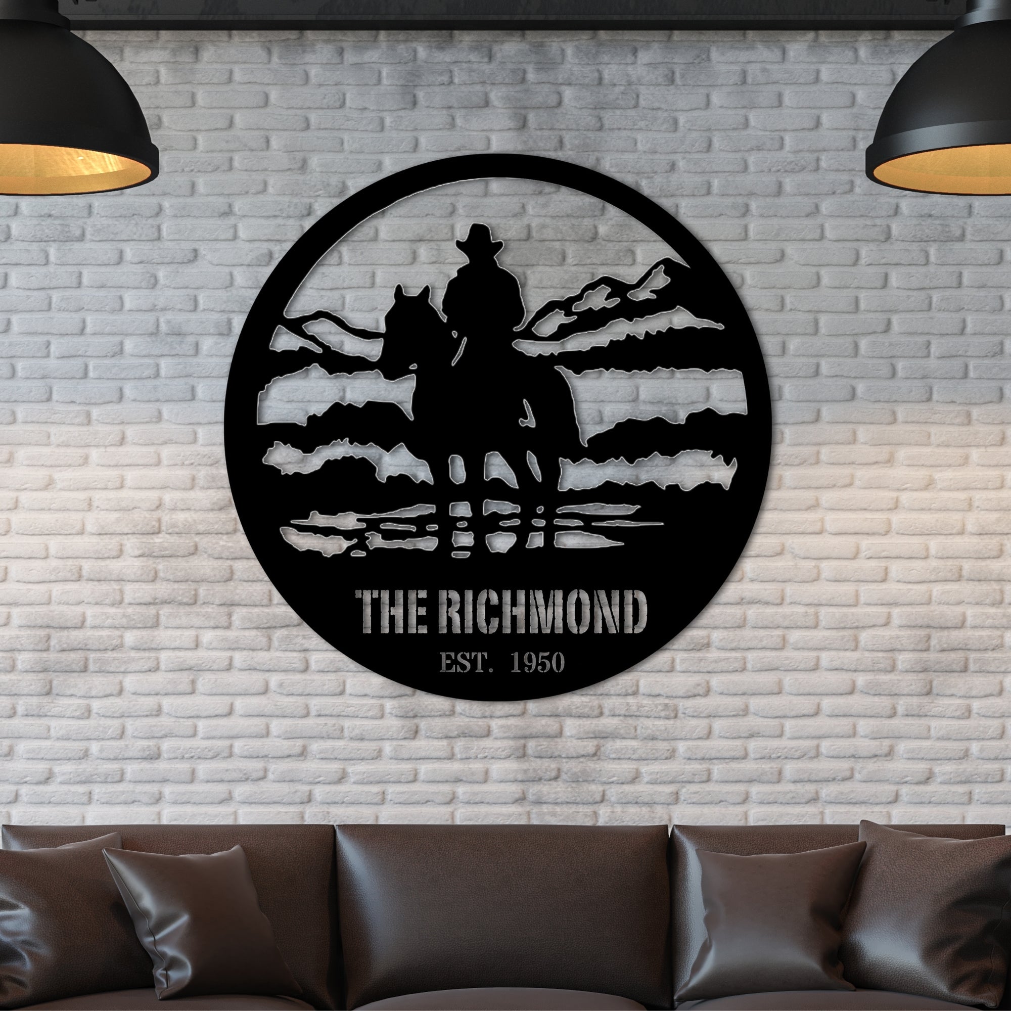 Custom Made Acrylic Cowboy Riding Horse Hoop Sign, Personalised Rustic Farm House Signage, Backyard/ Patio Ranch Wall Art, Housewarming Gift
