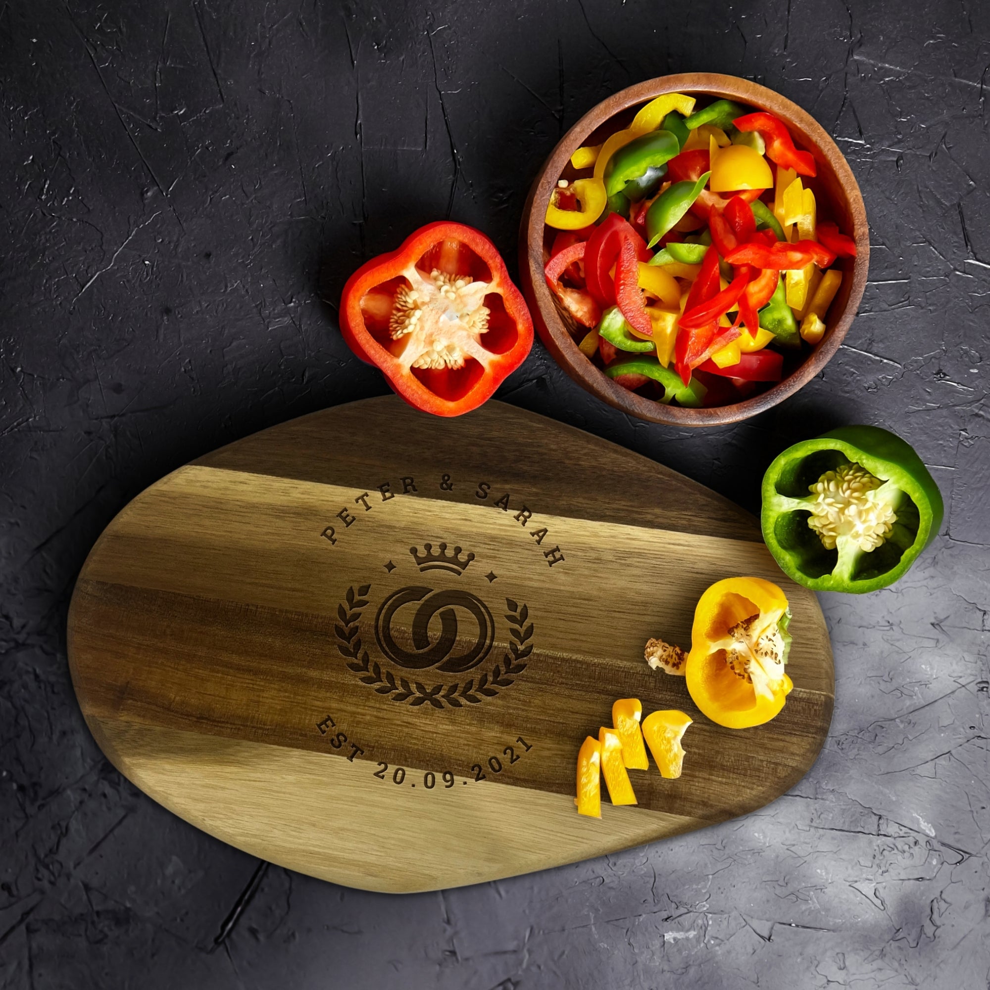 Personalised Acacia Wood Cheese Organic Serving Board Custom Engraved Cutting Chopping Tray Charcuterie Platter, Housewarming Corporate Gift