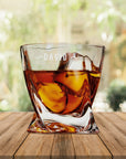 Personalised 280ml Whiskey Twisted Glass, Custom Engraved Rock, Wine Tumbler, Corporate Housewarming Wedding, Bridesmaid, Groomsmen Gift