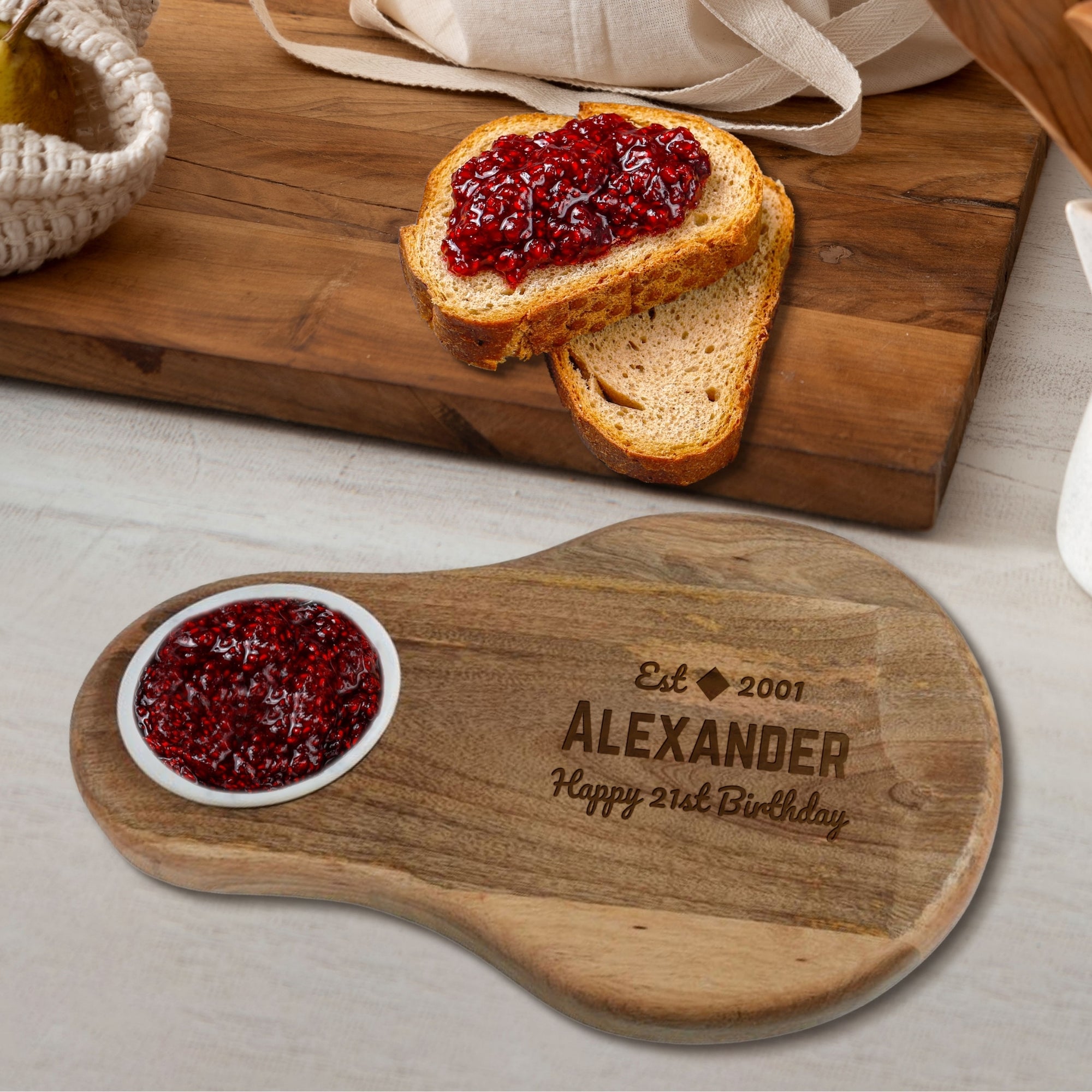 Personalised Wooden Serving Board & Marble Dip Bowl Insert, Custom Engraved Cheese Tray, Charcuterie Platter, Mom, Kitchen Housewarming Gift
