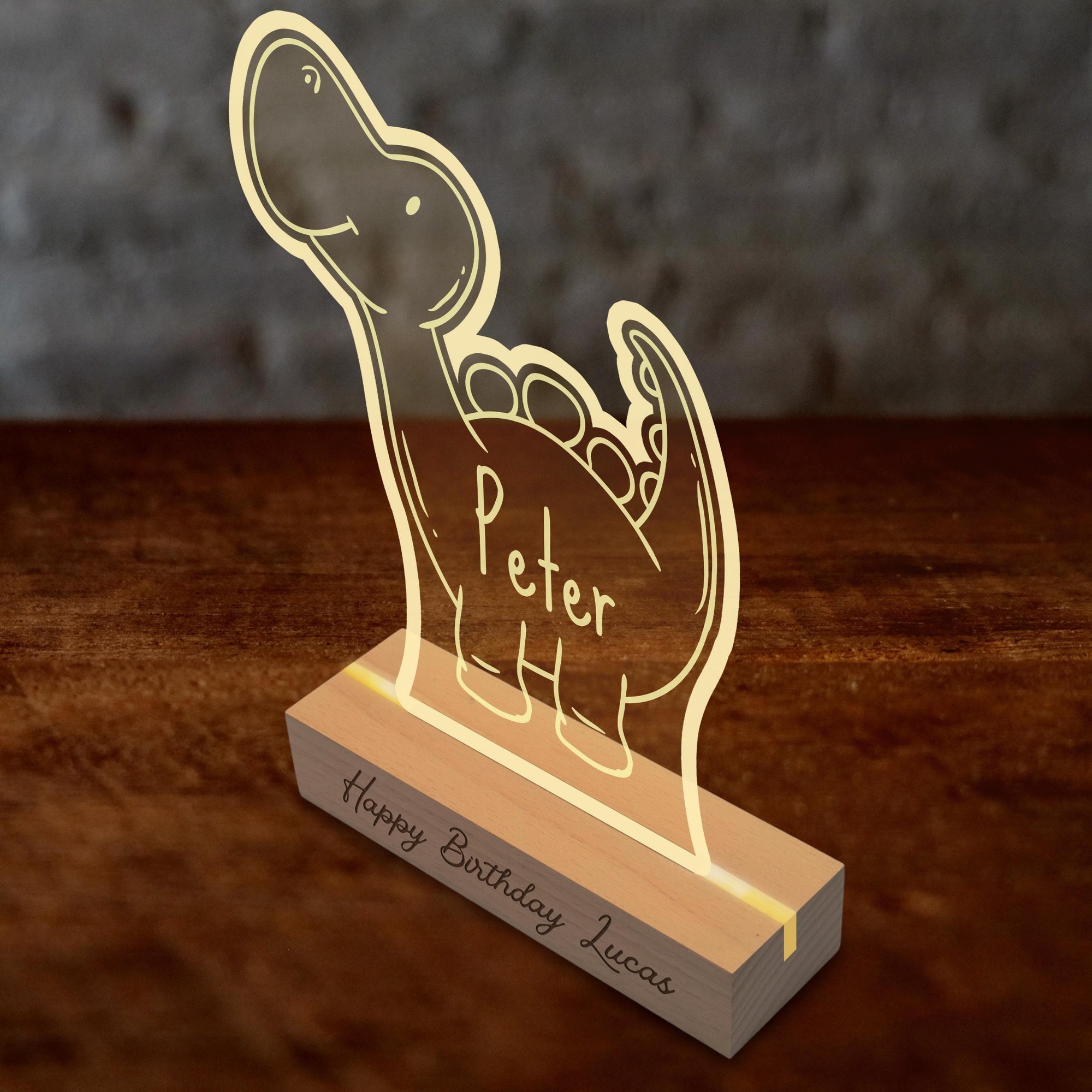 Personalised 3D Acrylic LED Kid Light, Custom Engraved Baby Night Lamp, Baby Room Decor, Dinosaur, Rainbow, Twinkle, Astronaut Birthday Gift