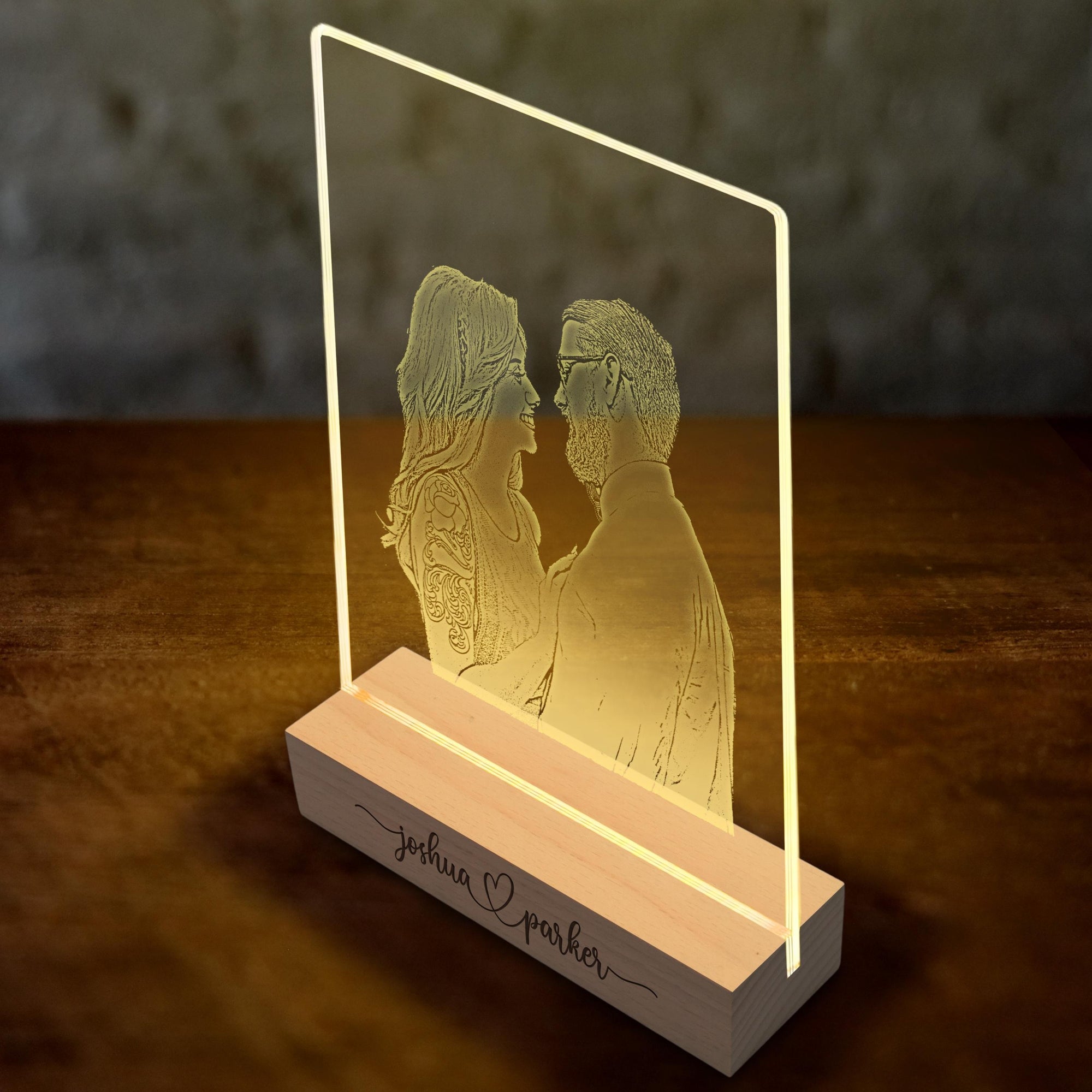 Personalised Acrylic Photo Lamp, Engraved 3D Family, Couple, Pet, Baby Picture Night Light, Custom Logo LED Table Light Room Decor, Anniversary, Wedding, Birthday Gift