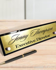 Custom Engraved Standoffs Acrylic Desk Name Plate, Personalised Professional New Job Title Sign, Office Accessory, Title Banner, Job Role Quote Plaque