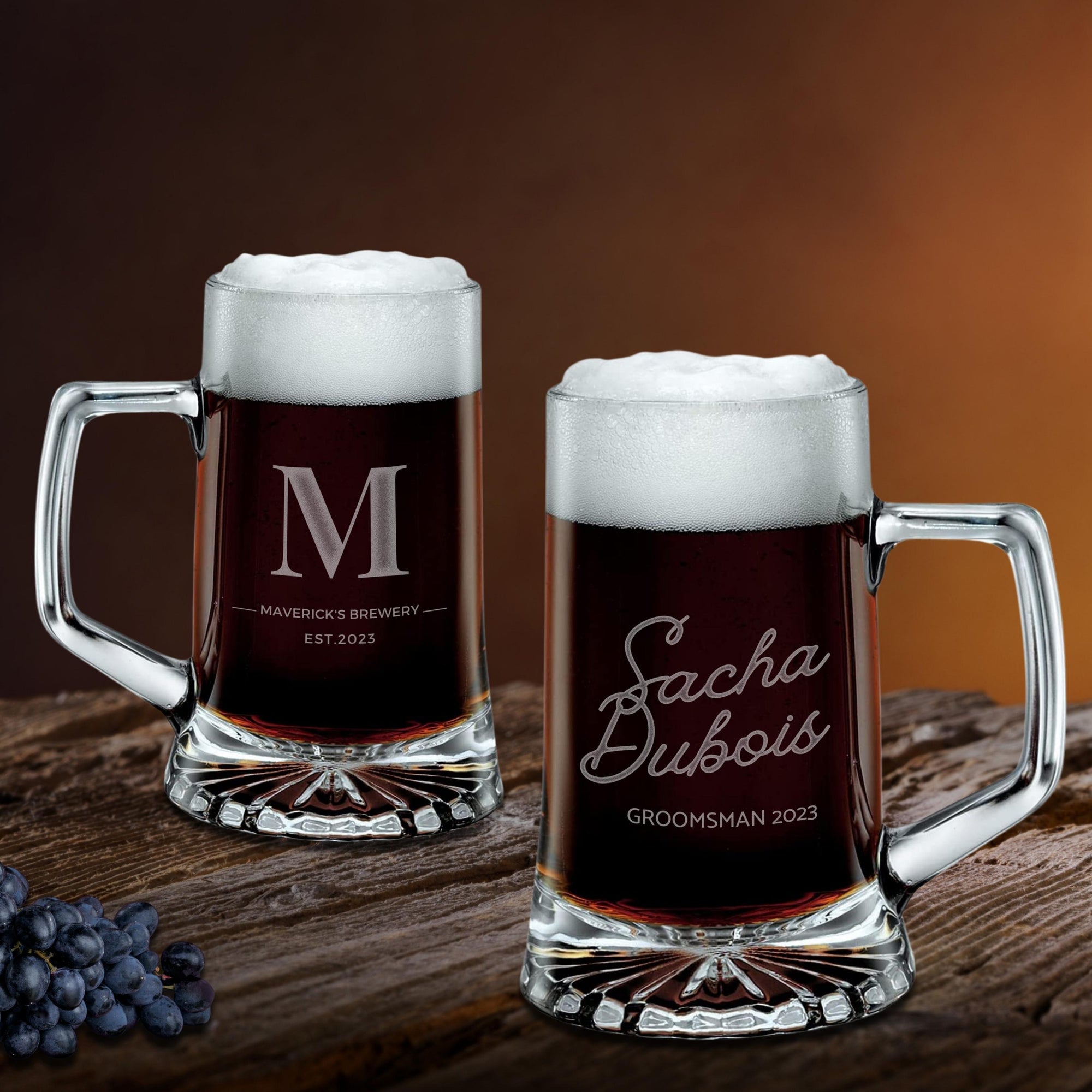 Personalised 510ml Italian Beer Tankard Glass, Engraved Brewery Mug, Custom Logo Tumbler, Corporate/ Father/ Housewarming Gift, Wedding/ Groomsmen/ Bridesmaid Favour