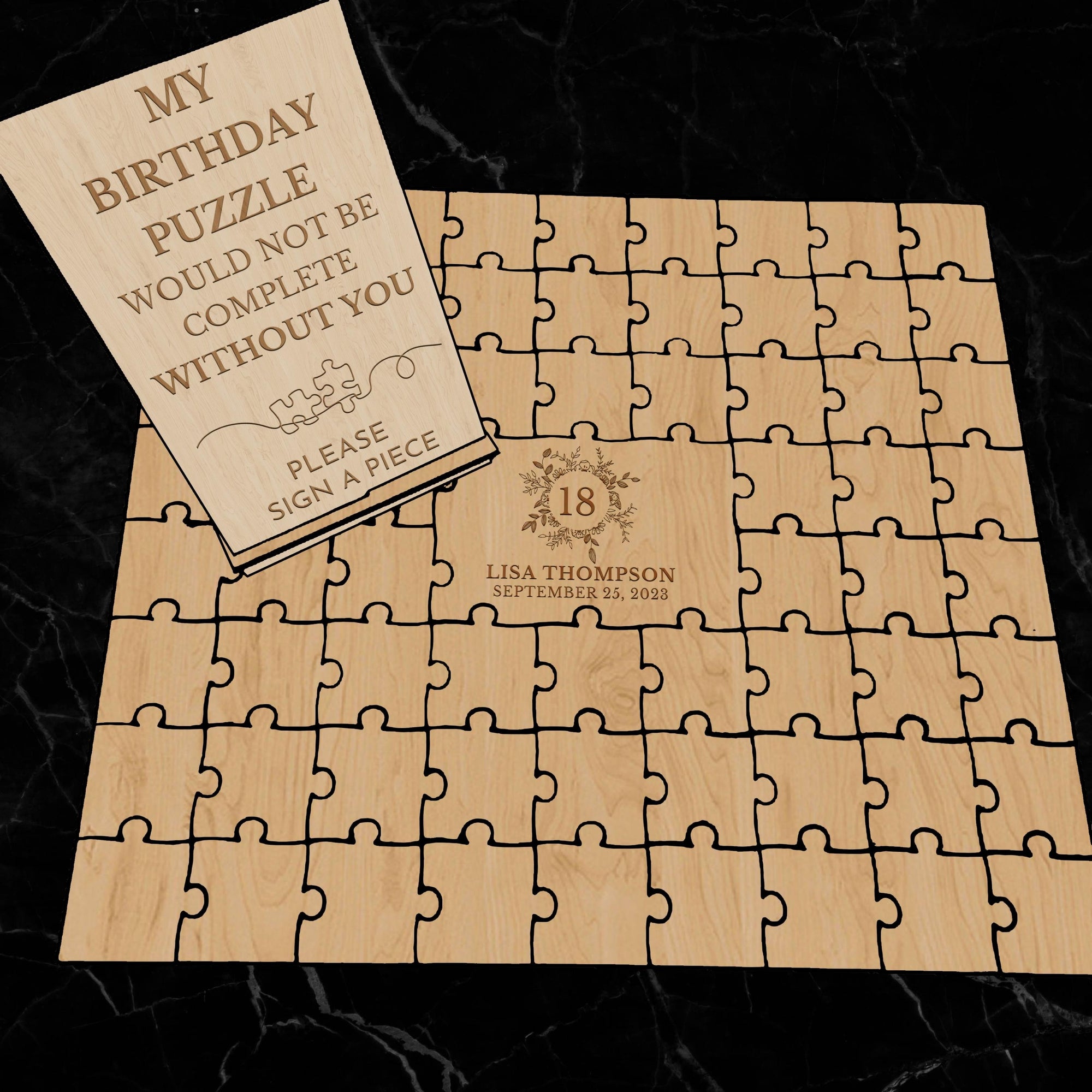 Custom Made Plywood Puzzle Wedding/ Birthday/ Anniversary Guestbook Set Alternative, Rustic Personalised Name Jigsaw, Stationery Table Decor