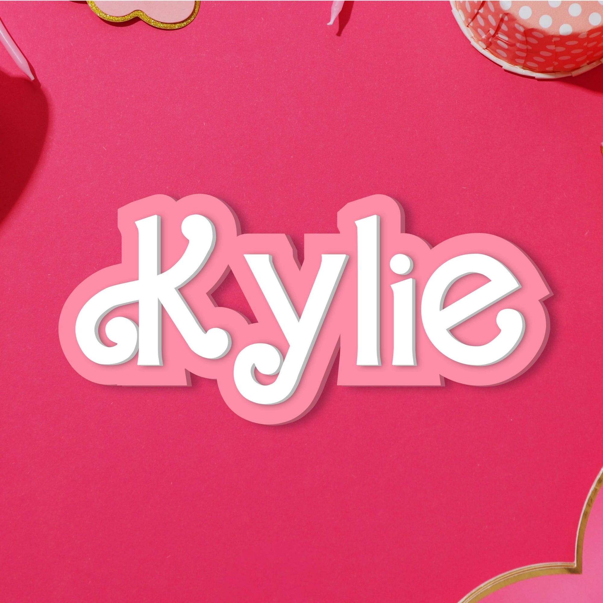 Custom Acrylic 3D Double Layer Barbie Script Name Sign, Personalised Mirror Kid Nursery Wall Decor, Wedding, Birthday, Bridal Shower Signage