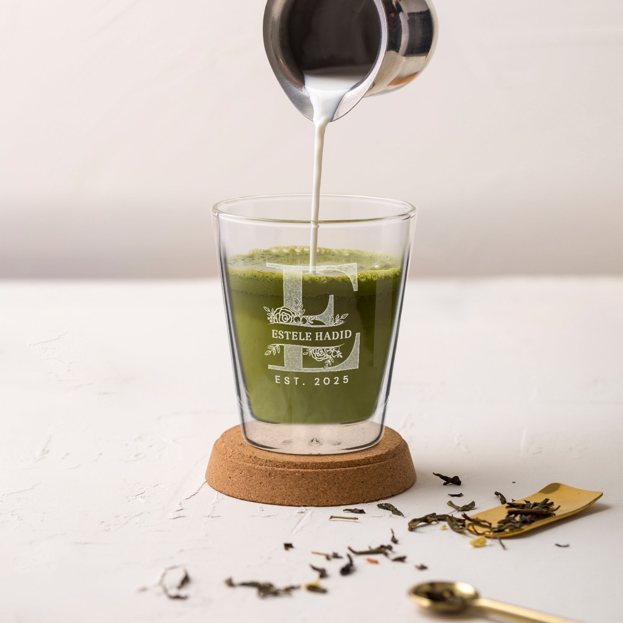 Personalised Double Wall Insulated Glass Coffee Mug, Custom Engraved Logo Tea Cup, Wedding Favour Mom Dad Birthday, Christmas Corporate Gift