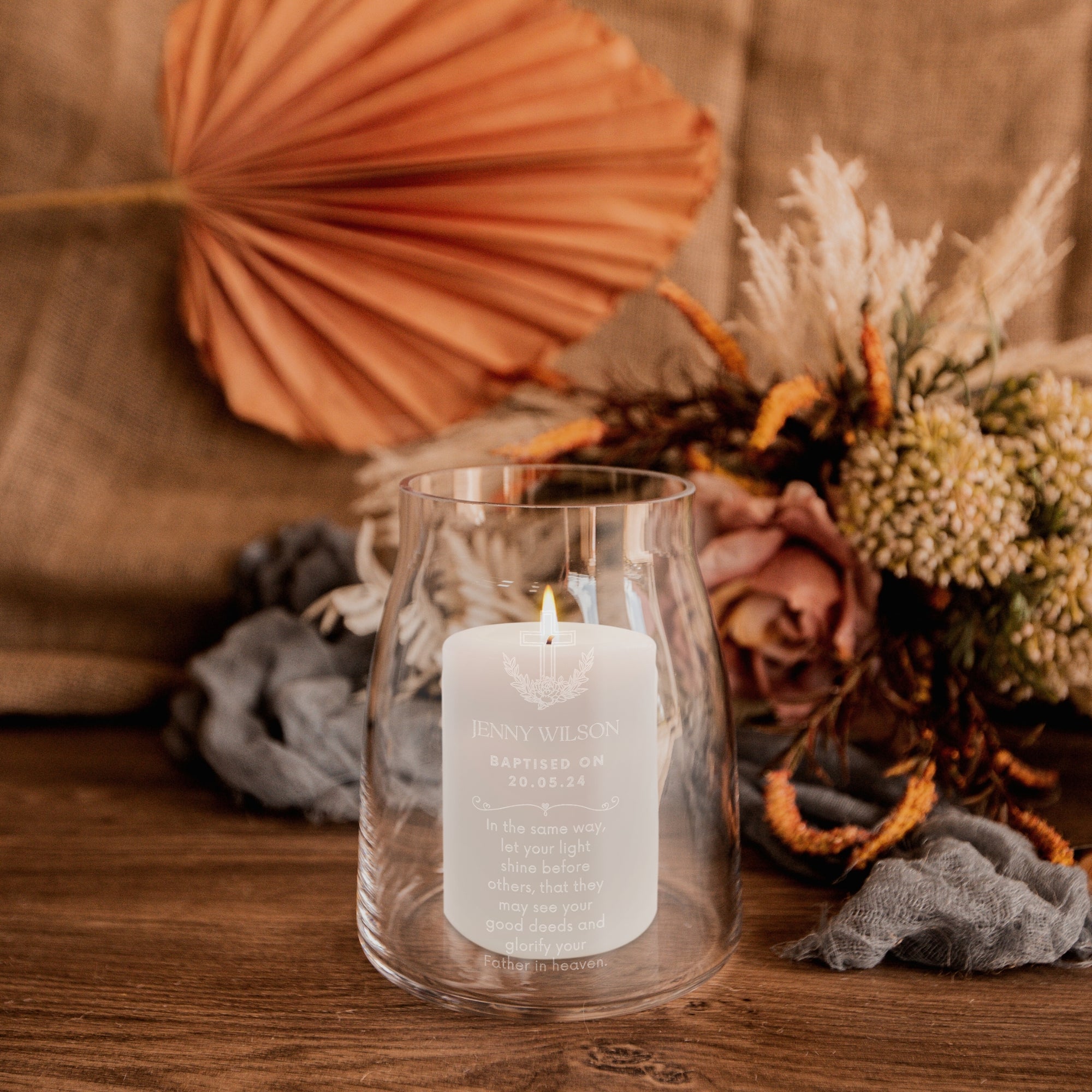 Personalised Engraved Glass Vase Unity Candles & Holders Set, Custom Wedding Ceremony Engagement Union, Christening Baptism Anniversary Gift