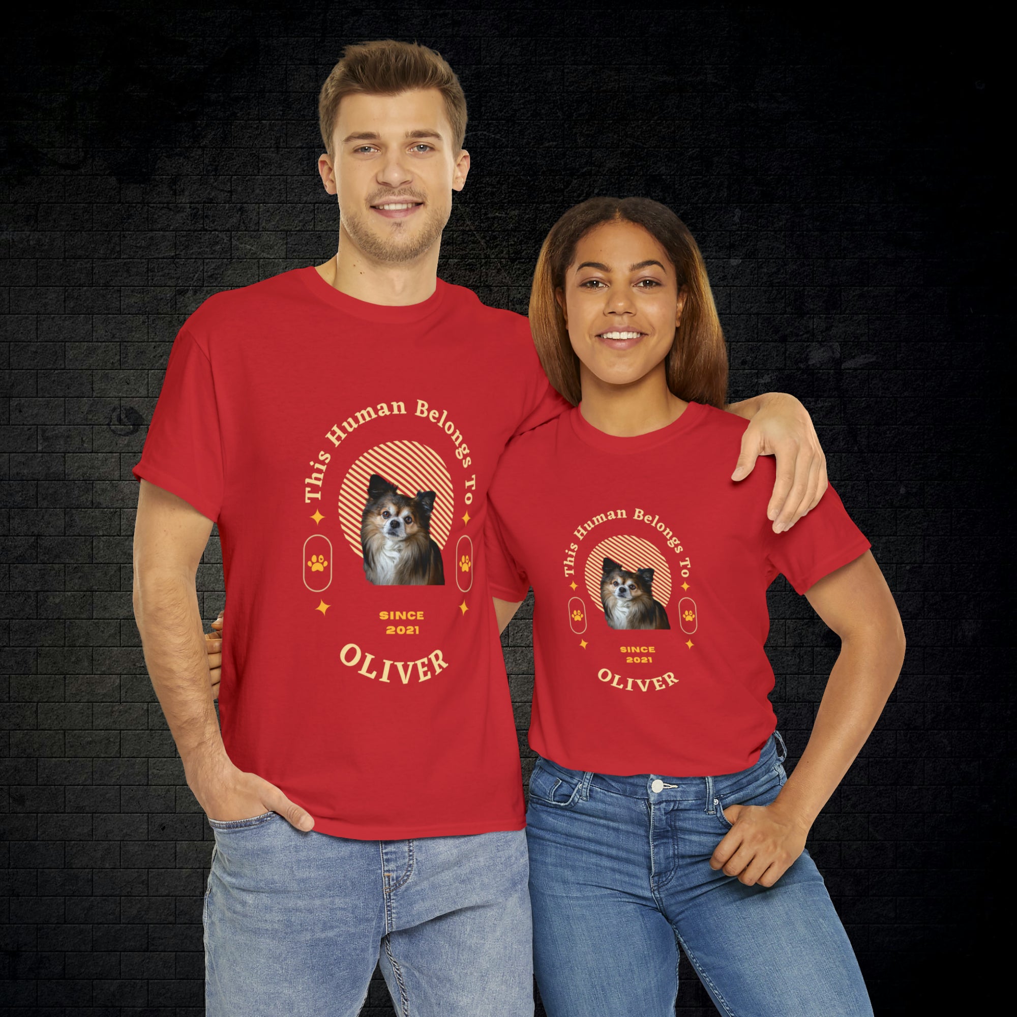 Customise Your Pet Photo Unisex T-shirt - This Human Belongs To