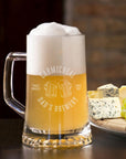Personalised 510ml Italian Beer Tankard Glass, Engraved Brewery Mug, Custom Logo Tumbler, Corporate/ Father/ Housewarming Gift, Wedding/ Groomsmen/ Bridesmaid Favour