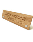 Custom Engraved Standoffs Wooden Desk Name Plate, Personalised Plywood Professional New Job Title Sign, Office Accessory, Title Banner, Job Role Quote Plaque