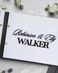 Custom Made 3D Raised Acrylic & Vegan Leather Wedding Guest Book, Personalised Logo Alternative/ Traditional Guestbook Keepsake, Party Decor