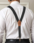 Personalised Adjustable Men's Suspender Clips, Custom Engraved Elastic Shoulder Leather Strap, Bachelor Party, Dad, Groomsman, Wedding Gift