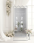 Personalised Wedding Seating Chart Sign, Custom UV Print Reception Guest Plan, Find Your Seat Mirror Signage Engagement Birthday Party Decor