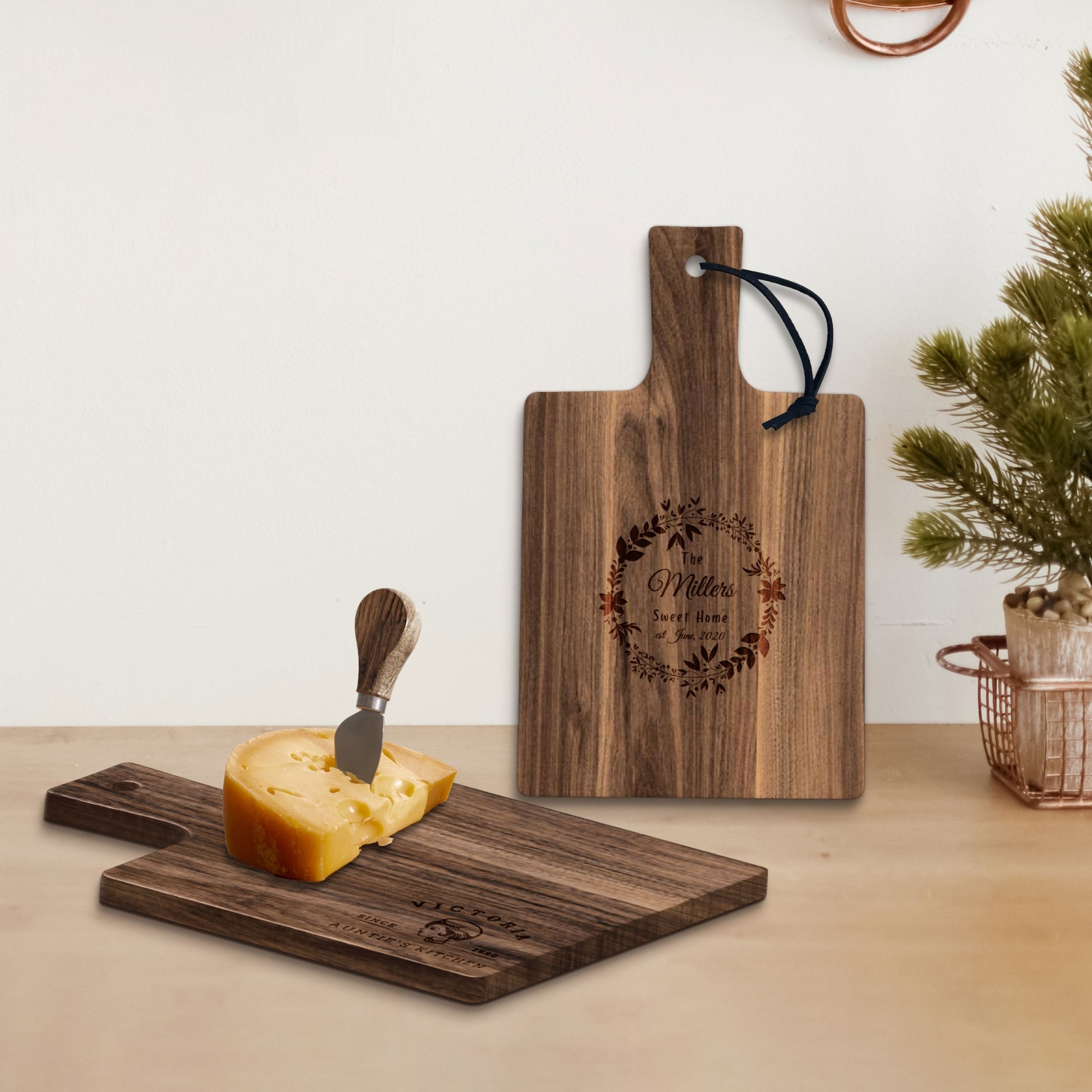 Personalised Acacia Cheese Tasting Paddle & Knife, Charcuterie, Cheese/ Chopping/ Cutting  Board, Custom Engraved Housewarming, Kitchen Gift