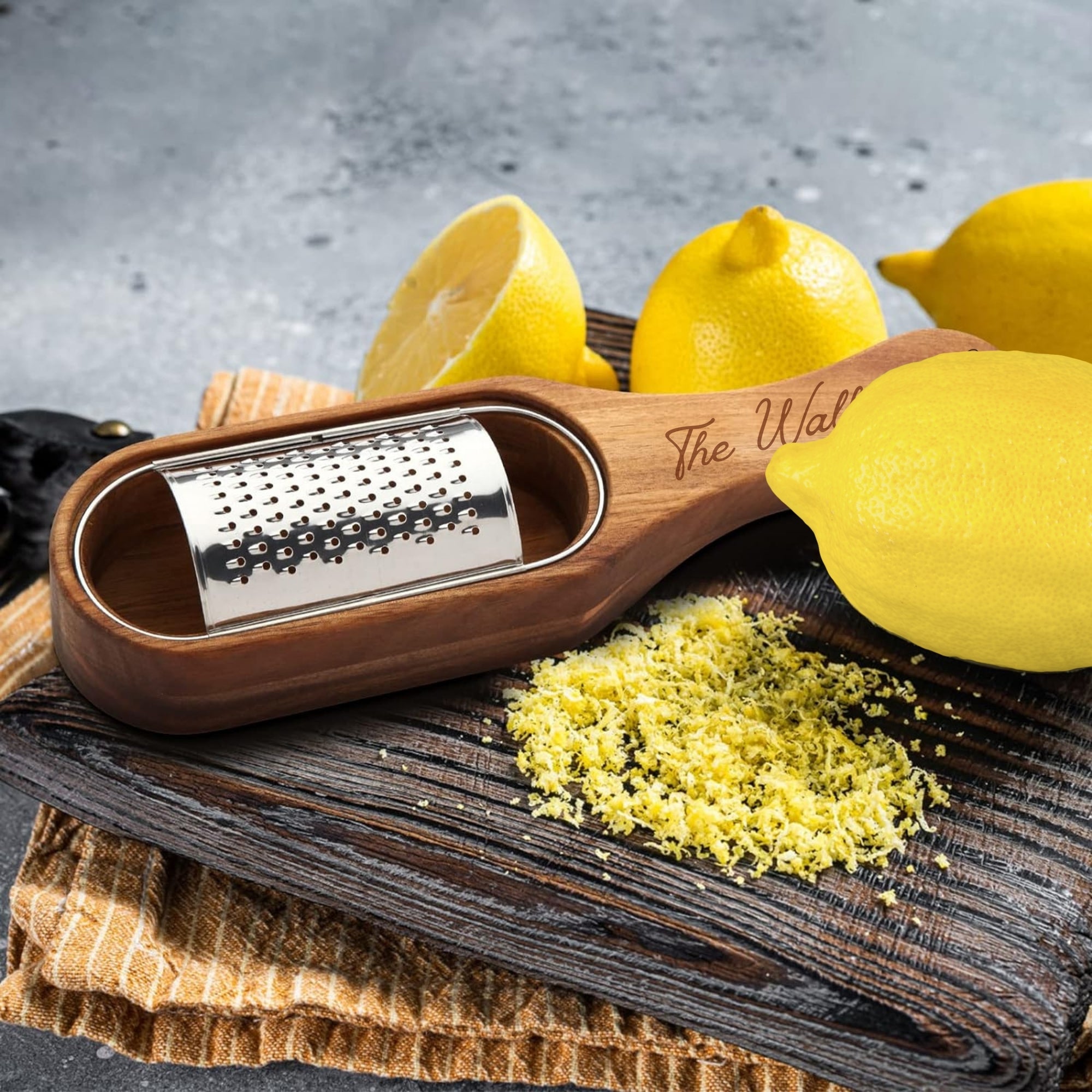 Personalised Wooden Stainless Cheese Grater & Holder, Custom Engraved Shredder Box, Cheese Spoon Zester, Kitchen Utensils, Housewarming Gift