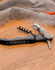 Custom Engraved Leatherette Single Wine Bottle Box & Matte Black Corkscrew Bottle Opener