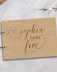 Custom Engraved Wooden Birthday Guest Book, Personalised Plywood Alternative/ Traditional Guestbook Keepsake,  Rustic/ Vintage Party Decor