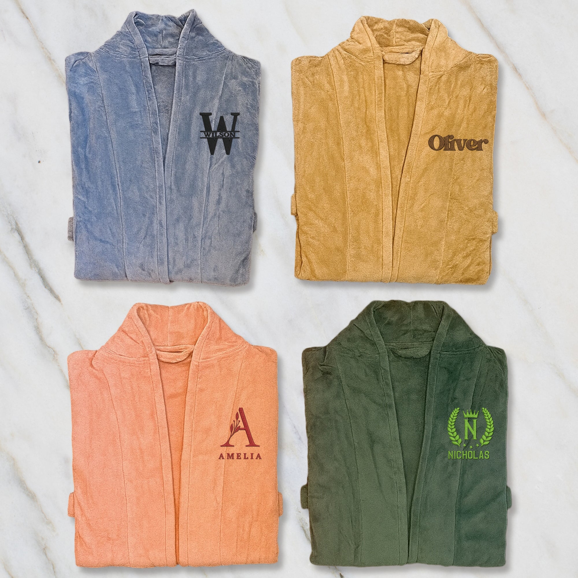 Custom Embroidered Plush Bathrobe – Luxury Dressing Gown for Men & Women