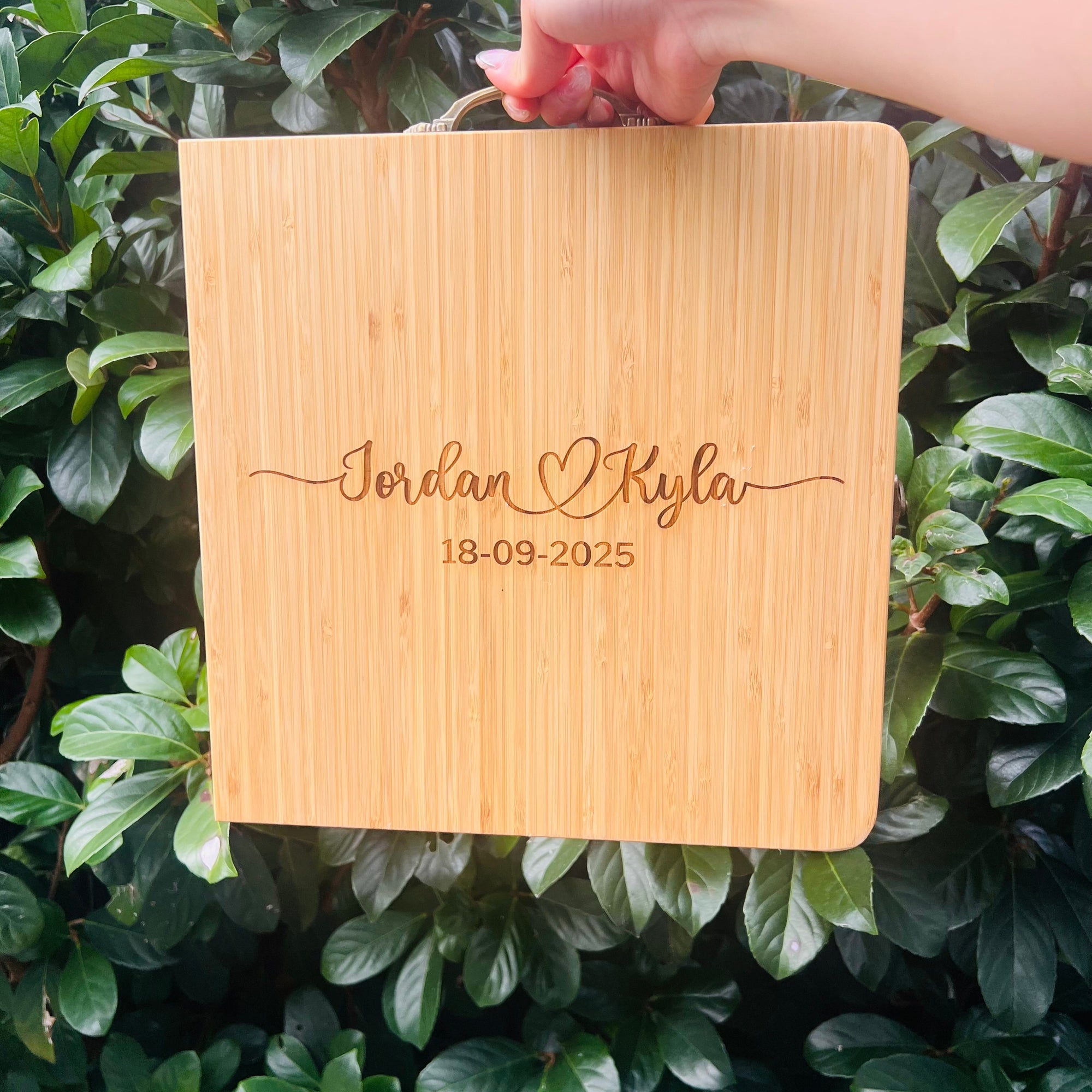 Personalised Folding Portable Cheese Board & Knife Set Storage