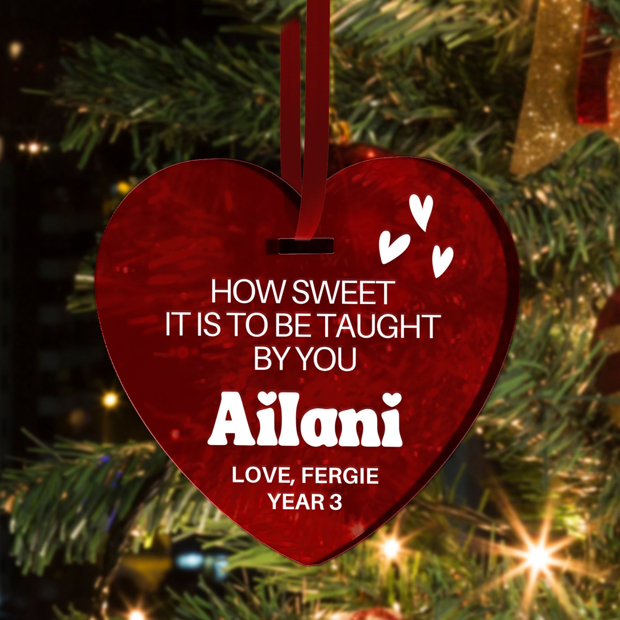 Personalised UV Printed Acrylic Christmas Ornament for Teacher