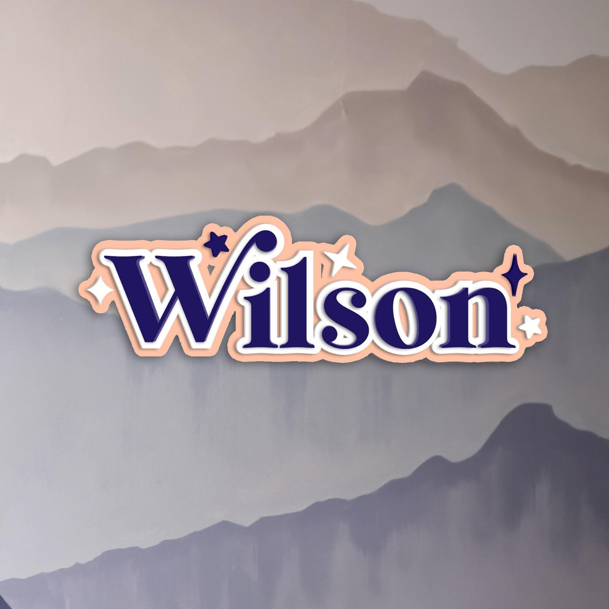 Custom Acrylic 3D Triple Layer Star Script Name Sign, Personalised Mirror Kid/ Boy Nursery Wall Decor, Wedding, Birthday, Bridal Shower Signage