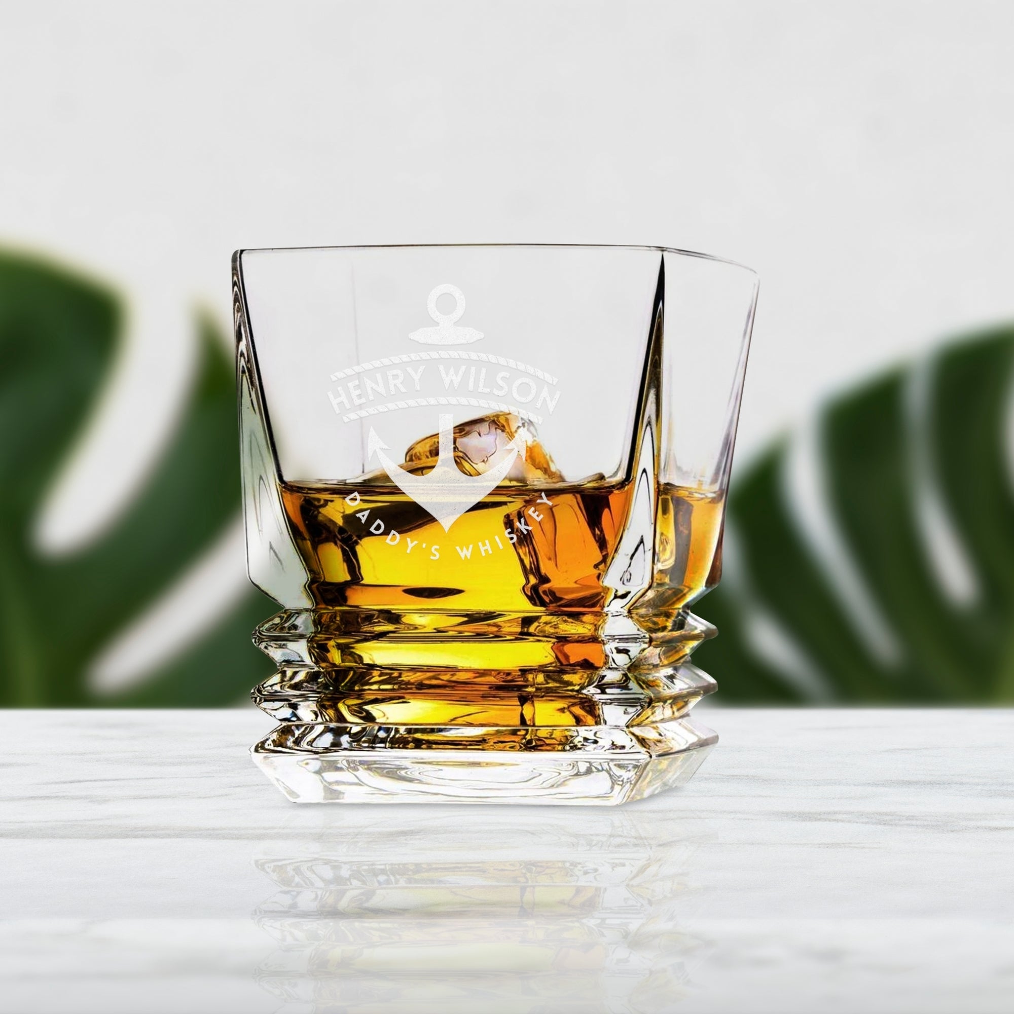 Personalised 320ml Whiskey Prism Bold Cut Glass, Custom Engraved Scotch Tumbler, Corporate, Housewarming Wedding, Bridesmaid, Groomsmen Gift