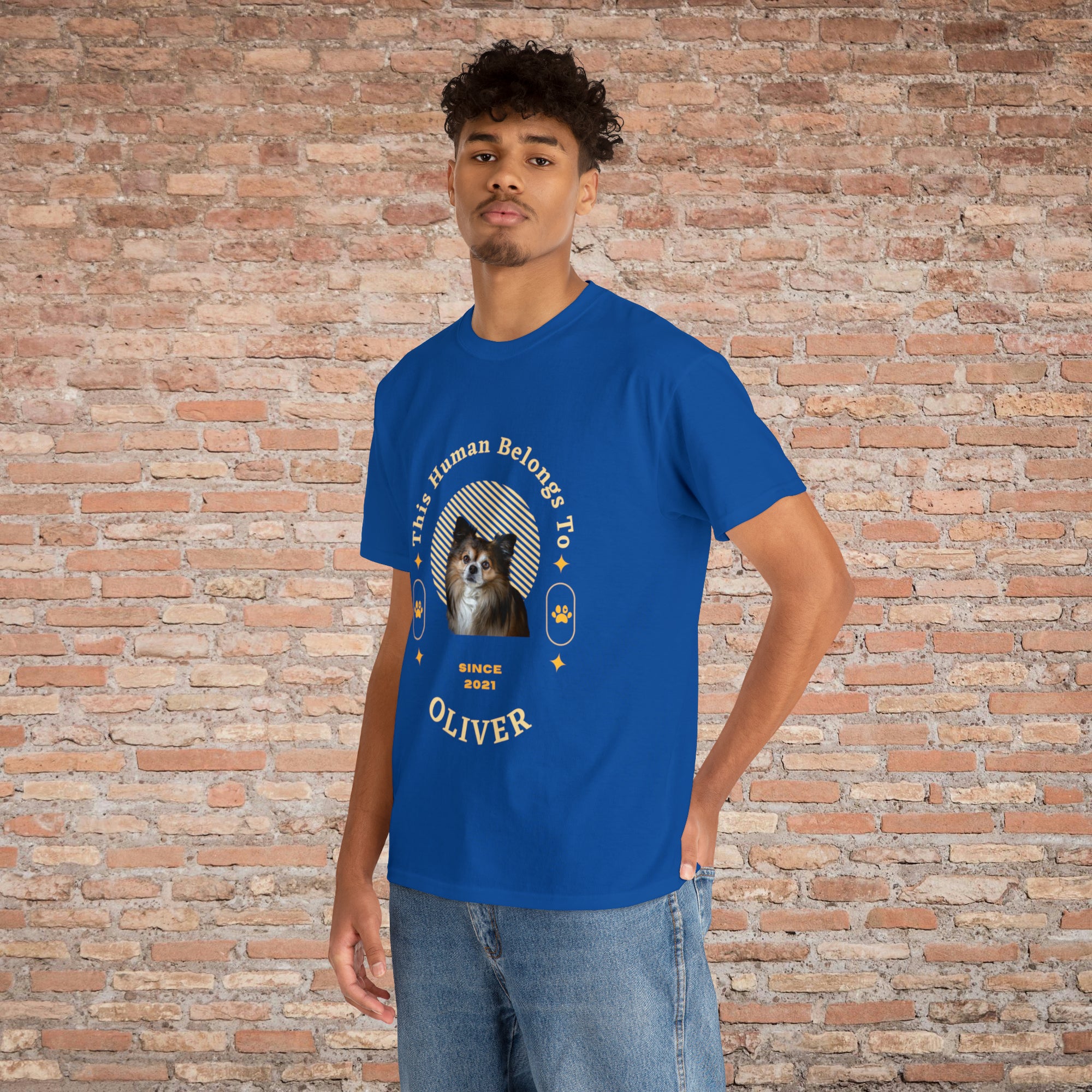 Customise Your Pet Photo Unisex T-shirt - This Human Belongs To